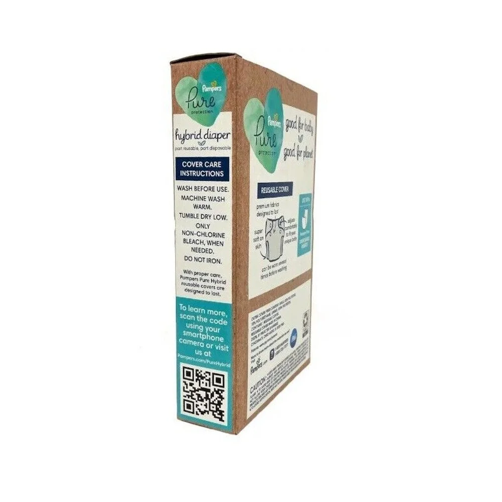 NEW Pampers Pure Hybrid Reusable Cloth Diaper Cover, One Sz - PACK OF 10, Floral